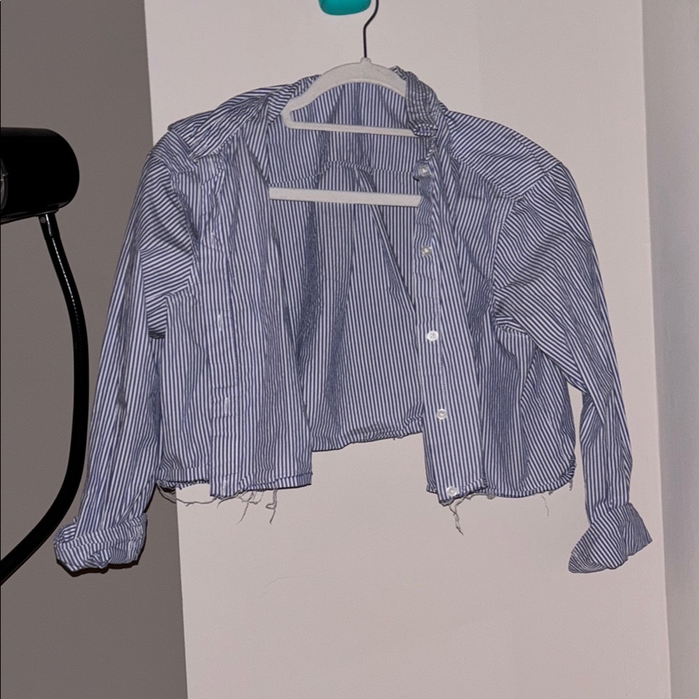 H&M Blue Button Down Shirt Lightweight Casual